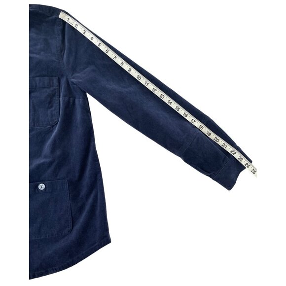 Soft Surroundings Cora‎ Corduroy Shirt Jacket Button Blue Small Chic Pockets $89 - Picture 5 of 9